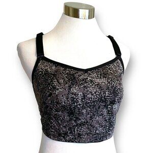 LIVI Lane Bryant Sports Bra Plus Sz 18 20 Gray Black Low Impact Yoga Strappy